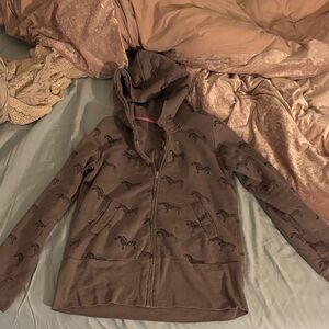 Gray Hoodie with Zebra Print